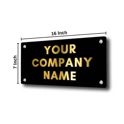 Personalized Stainless Steel Name Plates for Office Company Name Board - Add Name Logo