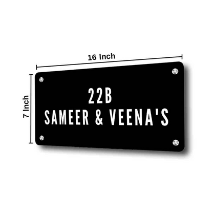 Personalised Metal Name Board for Door Entrance House Flats - Couple Name