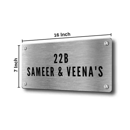 Personalised Metal Name Board for Door Entrance House Flats - Couple Name