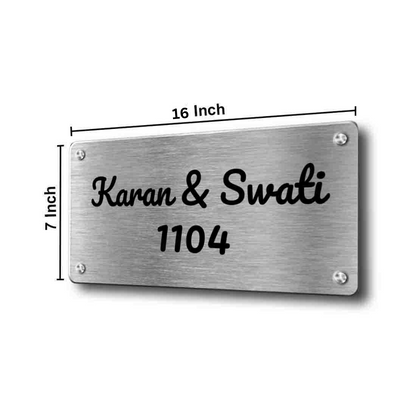 Personalised Stainless Steel Nameplate for Home Entrance Outdoor