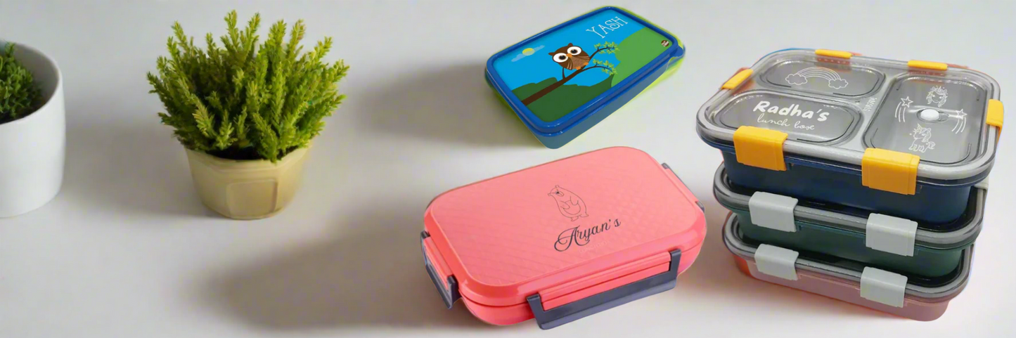 Personalized Snack Box for Kids Plastic Lunch Box for Boys -Owl