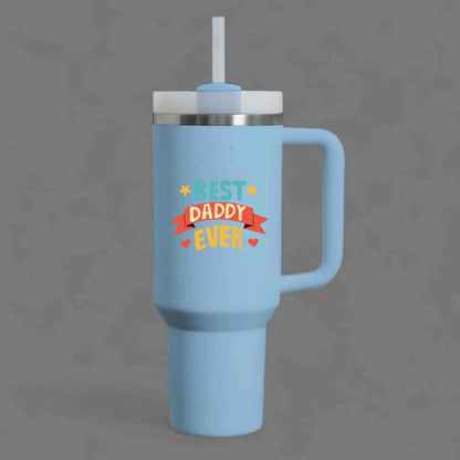 Father’s Day Mug for Dad-1200ml Insulated Coffee Tumbler with Straw & Lid - Best Dad Ever