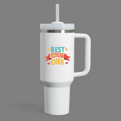 Father’s Day Mug for Dad-1200ml Insulated Coffee Tumbler with Straw & Lid - Best Dad Ever