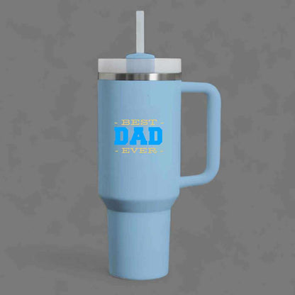 Father’s Day Mug for Dad-1200ml Insulated Coffee Tumbler with Straw & Lid - Best Dad Ever