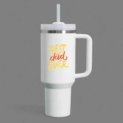 Father’s Day Mug for Dad-1200ml Insulated Coffee Tumbler with Straw & Lid - Best Dad Ever