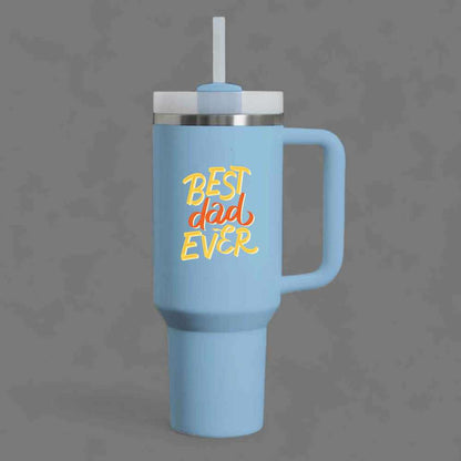 Father’s Day Mug for Dad-1200ml Insulated Coffee Tumbler with Straw & Lid - Best Dad Ever