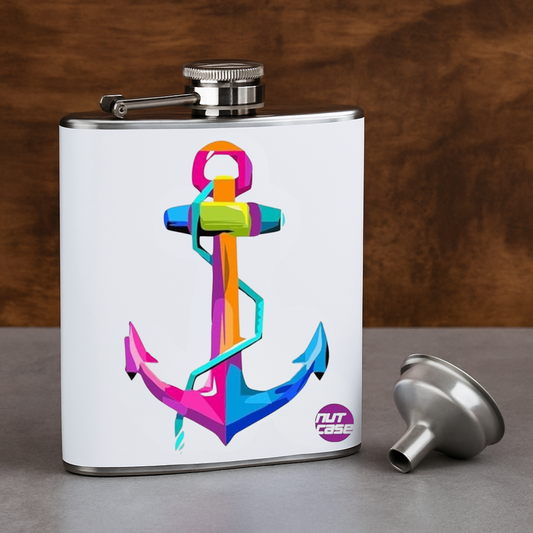 Hip Flask  -  Pop Art Anchor