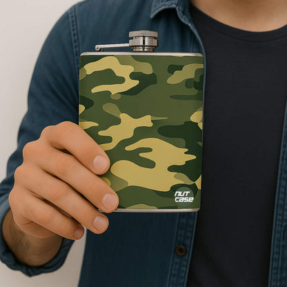 Designer Hip Flask - Military Army Camo