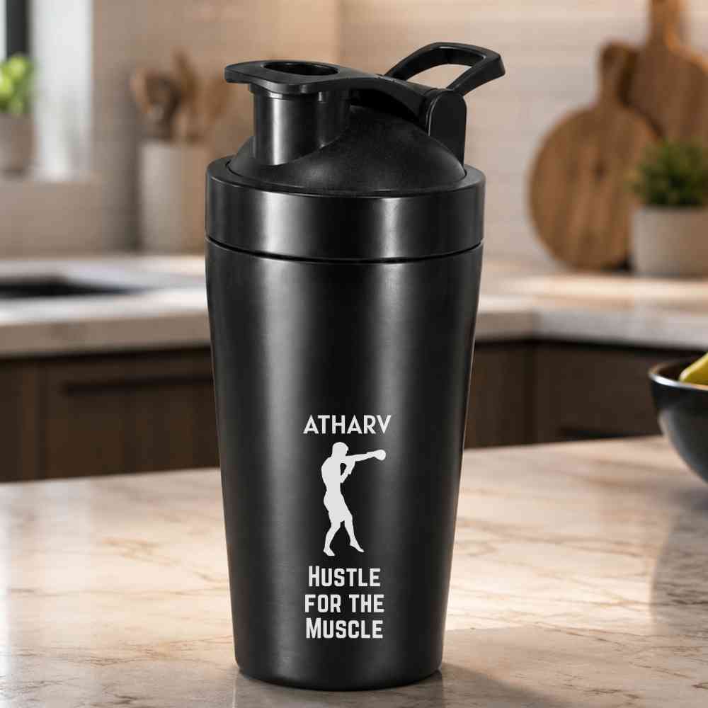 Personalised Protein Gym Shaker for Workout Custom Shake Mixer with Whisk Ball