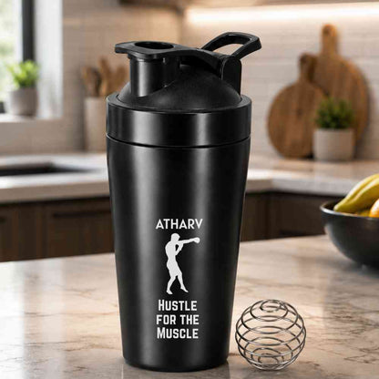 Personalised Protein Gym Shaker for Workout Custom Shake Mixer with Whisk Ball