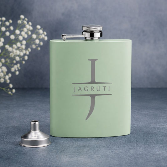 Stainless Steel Alcohol Flask for Women - Personalized 8oz Pink Hip Flask