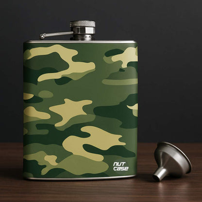 Designer Hip Flask - Military Army Camo