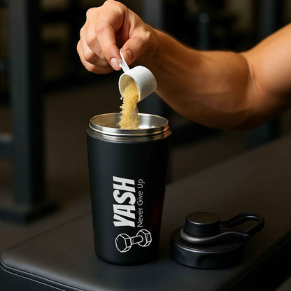 Personalized Protein Shaker for Gym Workout Custom Shake Mixer with Whisk Ball