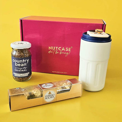 Mother’s Day Gift Box – Custom Temperature Controled Coffee Tumbler, 100% Arabica Coffee & Ferrero Rocher Chocolates