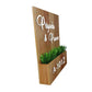 Customized Wooden Name Plates with Planter Artificial Greens Included-3D Raised Fonts