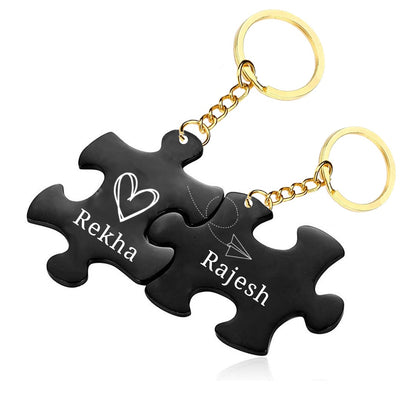 Personalized Name Keychain for Couples Add Your Text Set of 2