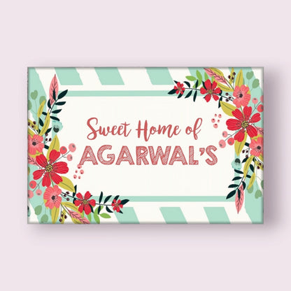 Floral Nameplate For Home