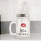 Customized Mason Jar Glass - Lipstick Female Name