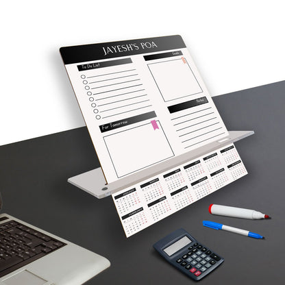 Desk Planner with Calendar Personalized Planning Board with Mobile Stand