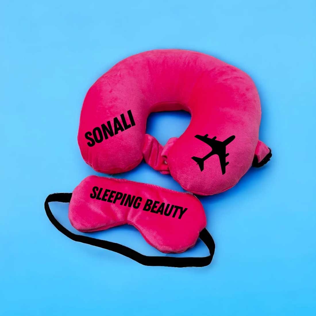 Neck Support Pillow Customized with Name - Flight Pillow for Girls