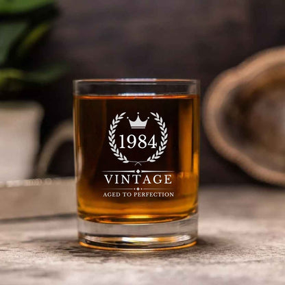 Engraved Whisky Glass Vintage Style Whiskey Glasses