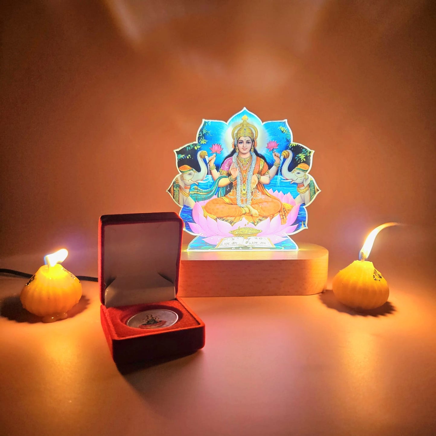 Goddess Laxmi  LED God Lamp With Modak Candles - Diwali Gifts For Employees