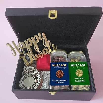 Nutcase Diwali Gift Box With Flavored Dry Fruits and Festive Candle