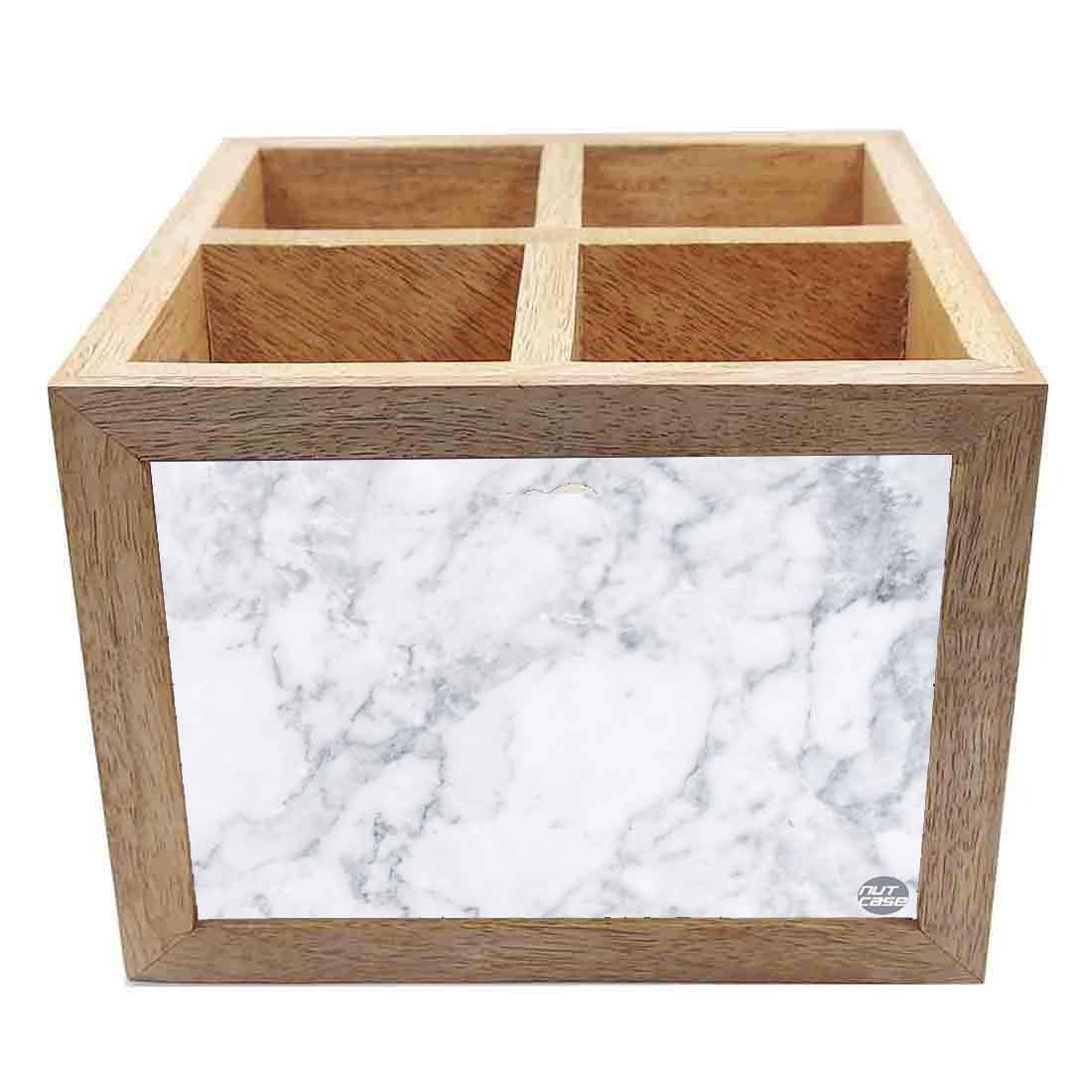 Cutlery Stand Holder for Dining Table Organizer - White Marble