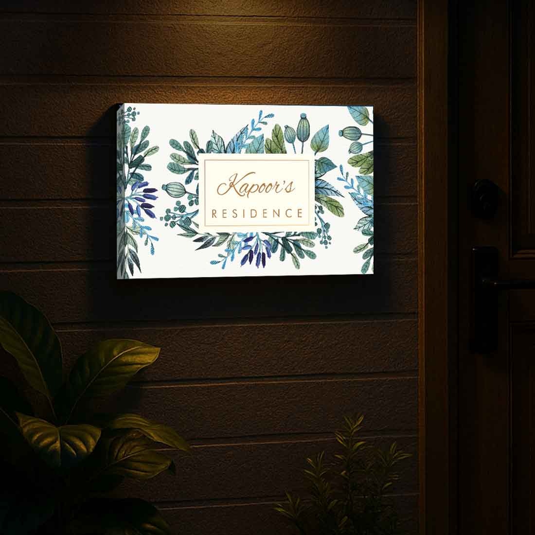 LED Name Plate for Home - Backlit Name Board