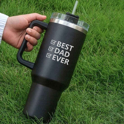 Insulated Travel Mug for Dad, 1200ml, Stainless Steel, Hot & Cold Tumbler with Lid and Straw
