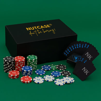 Professional Ceramic Poker - Custom Clay Poker Coin with Playing Cards Non-Tearable & Waterproof (100/200/300 in 5 Colors) - CHIPS COLORS MAY VARY