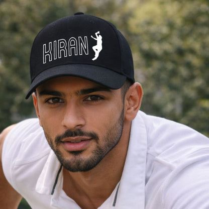 Nutcase Cap in Black - Customized  Name On Black Cap - Cricket