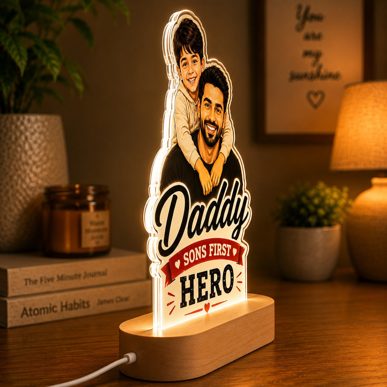 Custom Photo LED Lamp for Dad | Personalized Father's Day Gift