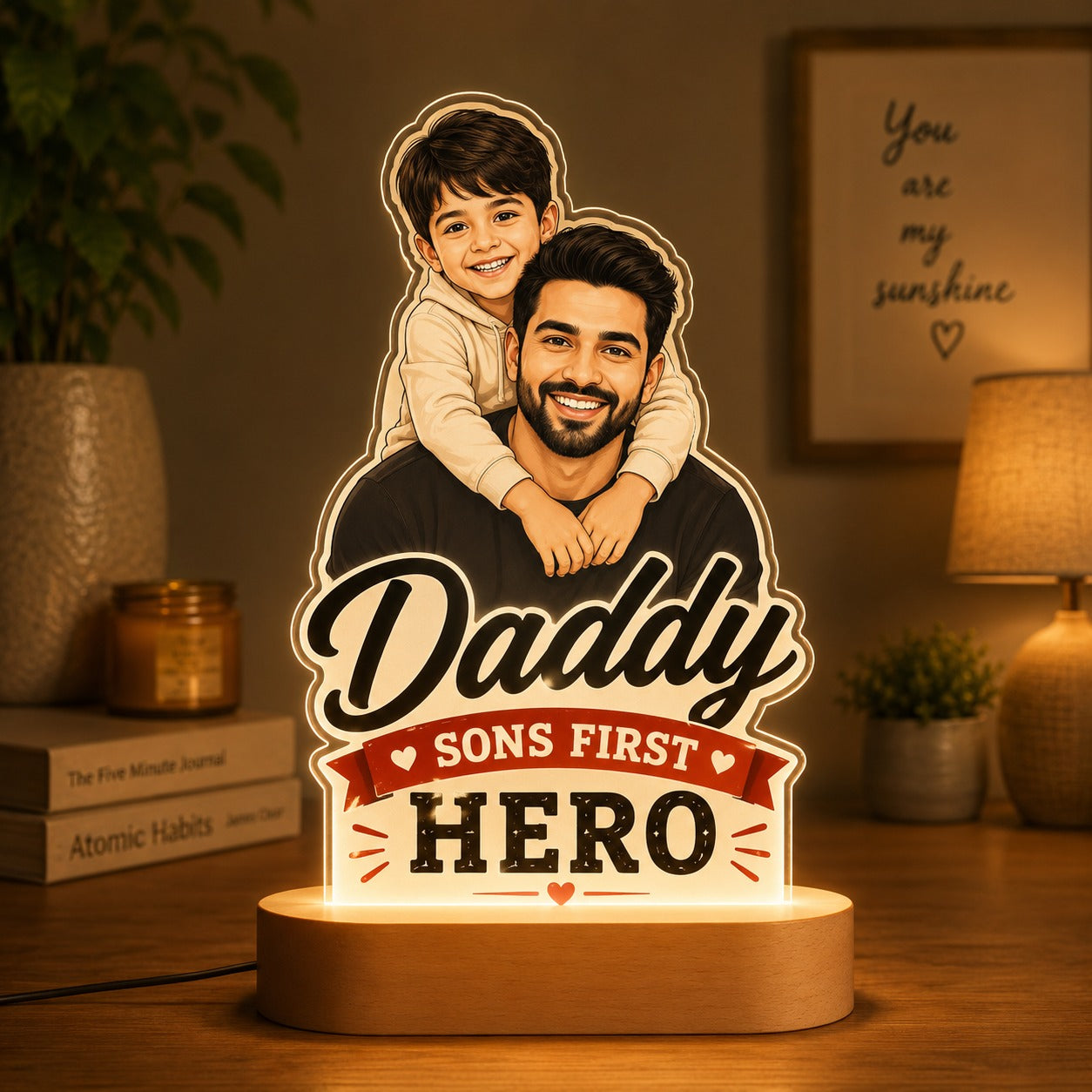 Custom Photo LED Lamp for Dad | Personalized Father's Day Gift
