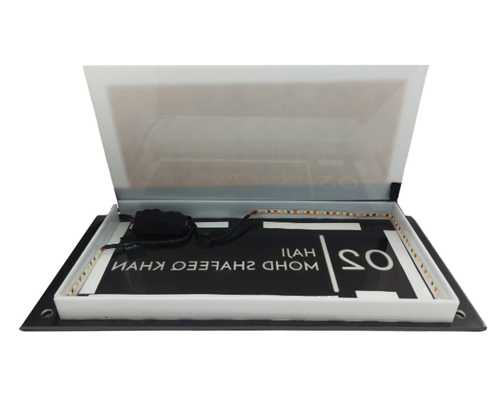Acrylic LED Name Plate for Home Backlit Name Plate Square – Nutcase