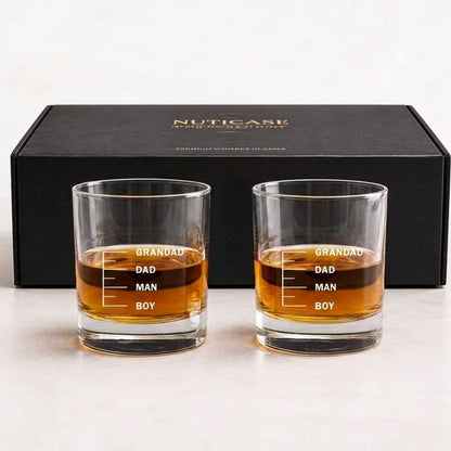 Fathers Day Presents Whiskey Glass With Measurements - Father Son