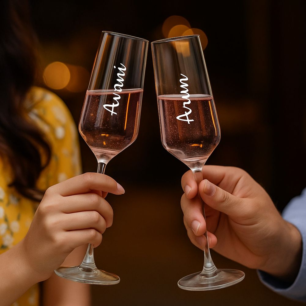 Personalized Champagne Flutes - Premium Engraved Champagne Glasses