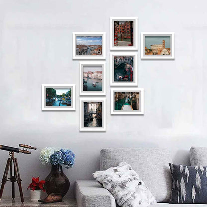 White Photo Frames for Wall Personalized Memory Picture Frames  8x10 inch (Set of 8)