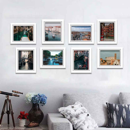 White Photo Frames for Wall Personalized Memory Picture Frames  8x10 inch (Set of 8)