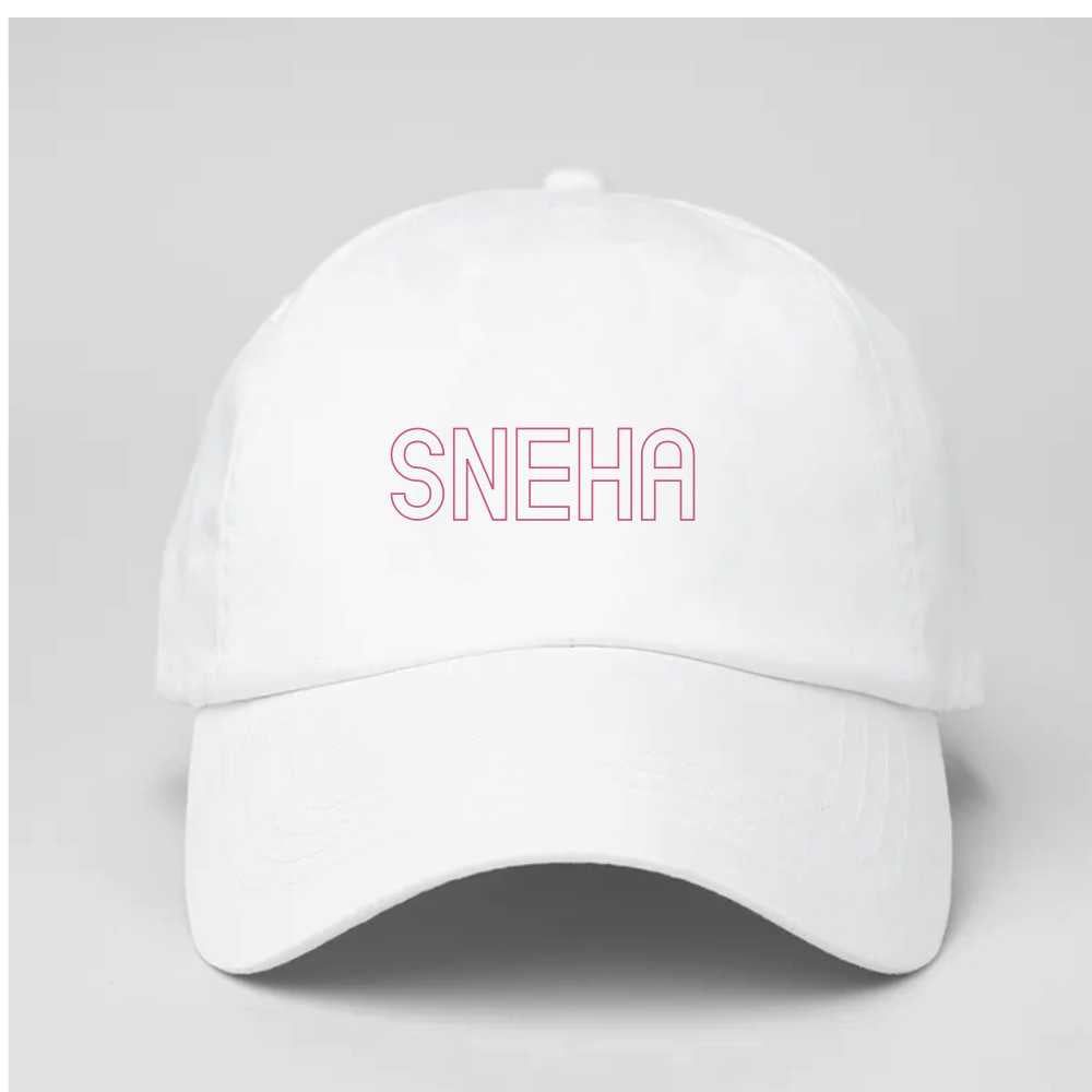 White Cap For Women with Name