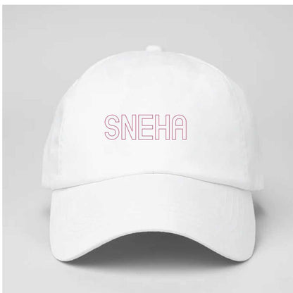 White Cap For Women with Name