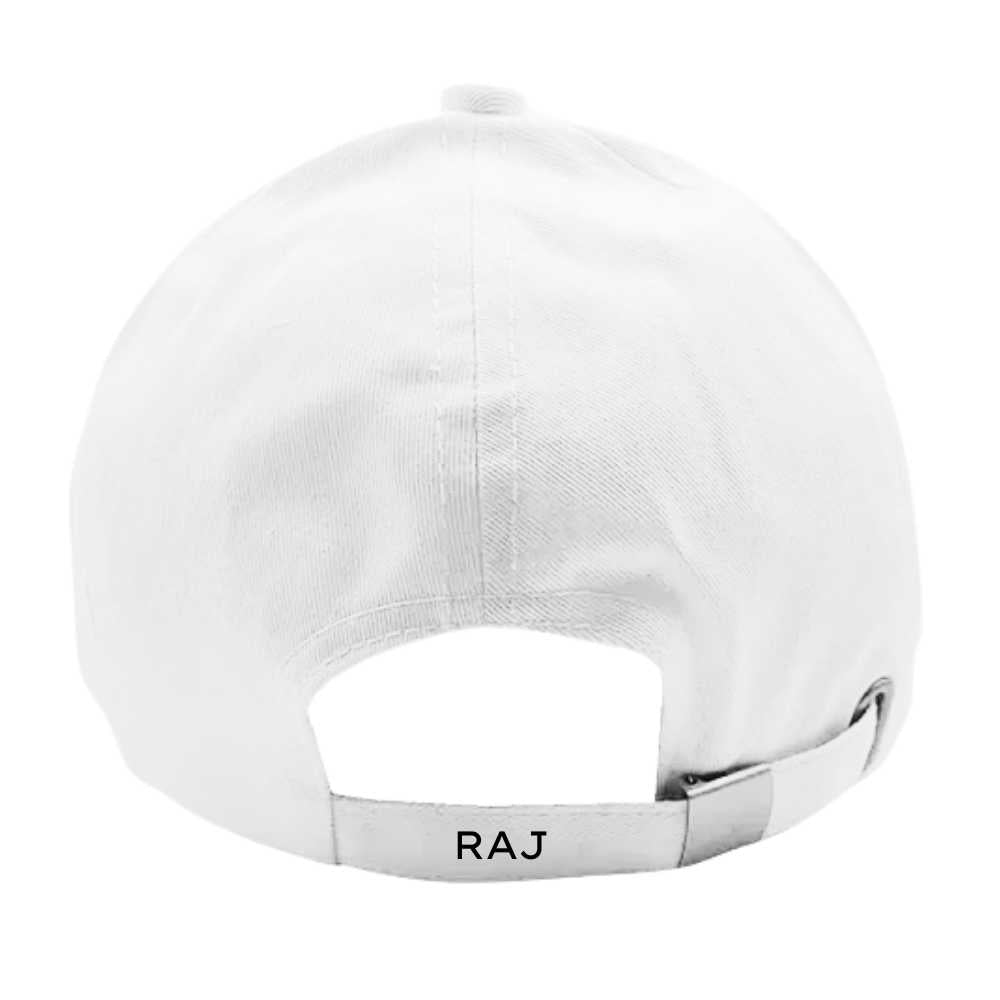 Nutcase Cap in White - Customized  Name On White Cap - Cricket