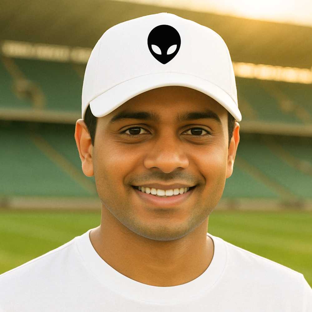 Nutcase Customized Cap with Name - Alien Design White Caps