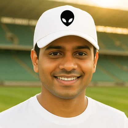 Nutcase Customized Cap with Name - Alien Design White Caps