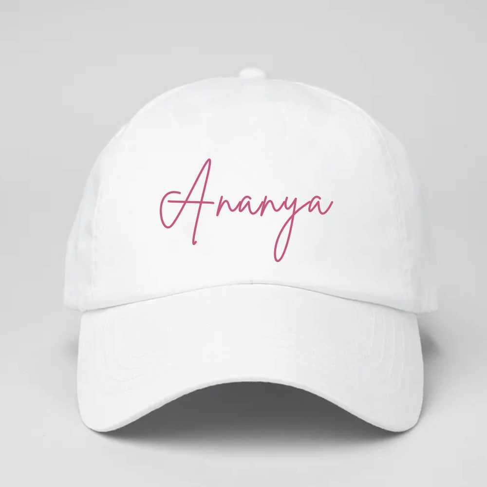 Customized Ladies White Cap with Name