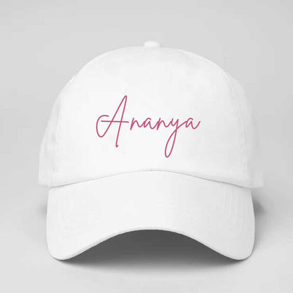 Customized Ladies White Cap with Name
