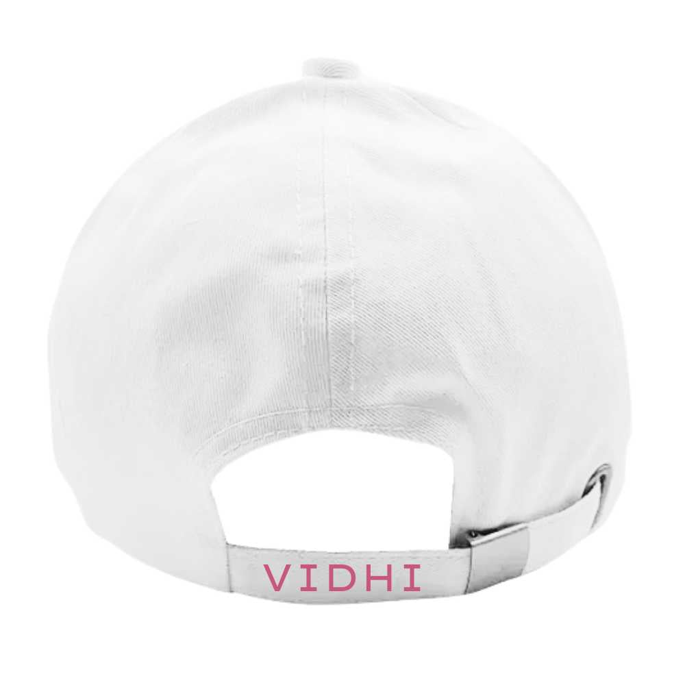 Nutcase Customized Name Cap - White Cap with Name for Bikers