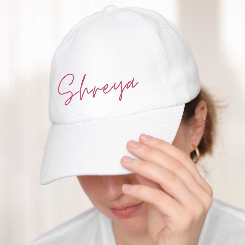 Personalized Cap for Women - White Caps with Name