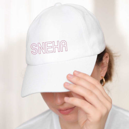 White Cap For Women with Name