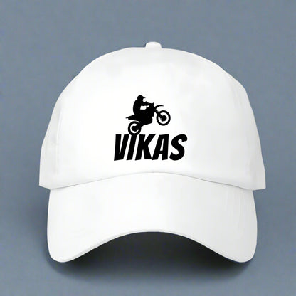 Nutcase Customized Name Cap - White Cap with Name for Bikers